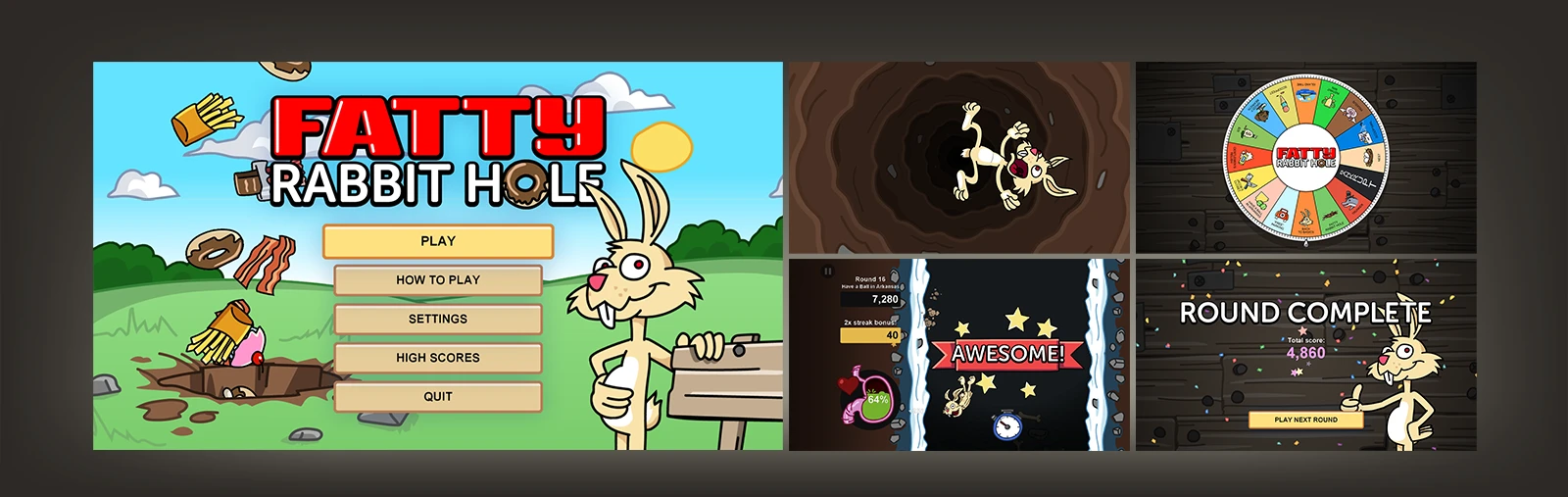 screenshots of an interactive game we've made