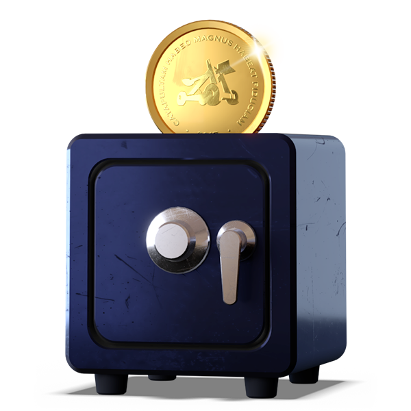 safe with gold coin render